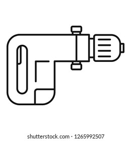 Power drill icon. Outline power drill vector icon for web design isolated on white background