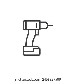 Power Drill line icon. linear style sign for mobile concept and web design. Drilling machine outline vector icon. Symbol, logo illustration. Vector graphics