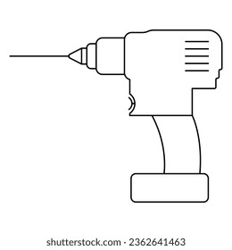 Power drill line icon. Vector illustration
