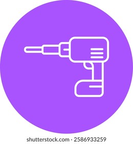 Power Drill Outline Circle Style Icon Design