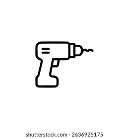 power drill outline icon or power drill label vector isolated. Best power drill outline icon for websites, product packaging, and more about power drill product.