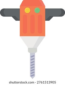 A power drill with a screwdriver attachment positioned on top, showcasing its dual functionality for various tasks.