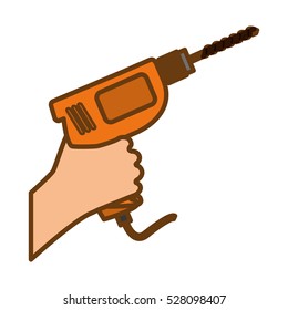 power drill tool icon image vector illustration design 