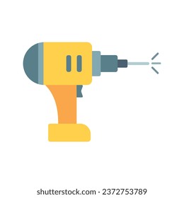 Ilustración vectorial de la herramienta de perforación de potencia en estilo de dibujos animados. Diseño de iconos plano de instrumentos para aplicaciones móviles y sitios web.