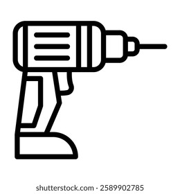 Power Drill Vector Line Icon Design For Personal And Commercial Use