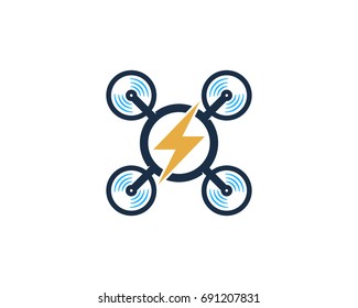 Power Drone Icon Logo Design Element