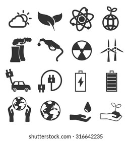 power ecology icon set