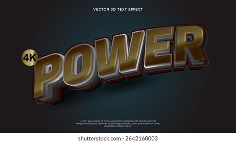 Power editable 3D text effect template