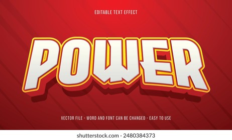 Power editable text effect, editable text 3d style