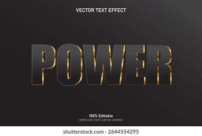 Power editable text effect, bold text style	