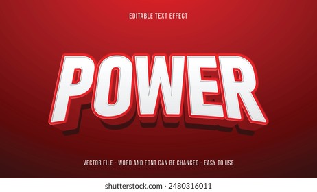 Power editable text effect, editable text style