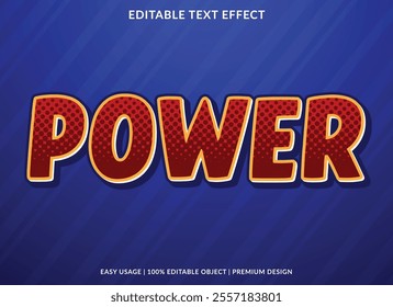 power editable text effect template use for logotype title and headline sticker