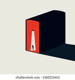 Power of education and knowledge vector concept. Student standing in a book, abstract. University and school symbol. Success and career opportunities in future. Eps10 illustration.