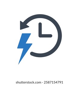 Power Efficiency Icon On White Background