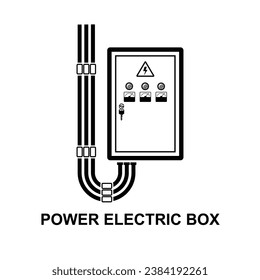 Power electric box icon. Circuit breaker board isolated on background vector illustration.