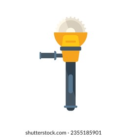 Power electric saw icon flat vector. Wood chain. Chainsaw tool isolated