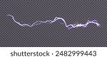 Power electrical energy lightning, lightning effect, bright light effect PNG. Lightning energy discharge effect isolated on transparent background for web design and illustrations.