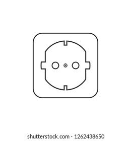 Power electrical socket icon. Vector illustration, flat design.