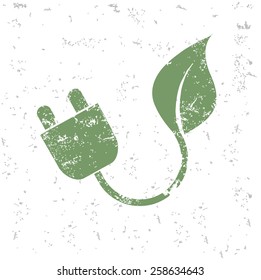 Power and energy of ecology design on old paper,grunge vector