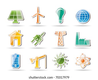 power, energy and electricity objects - vector illustration