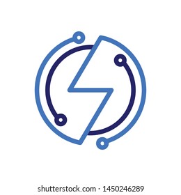 power energy, flat current icon, energy logo template