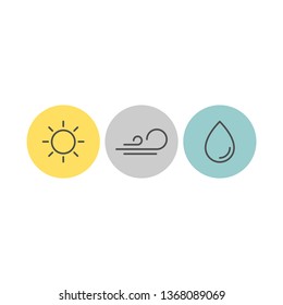 Power and energy flat vector icons set