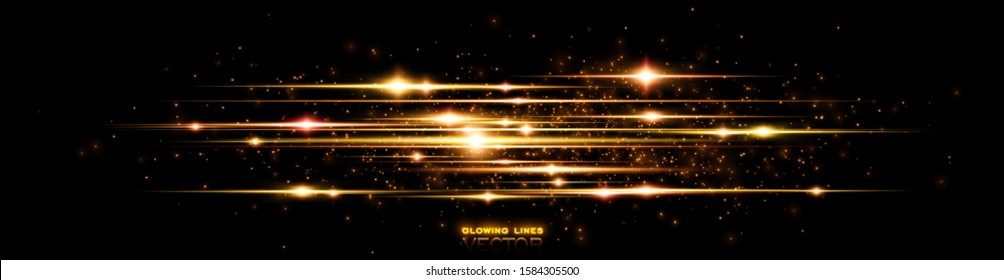 Power energy. Futuristic Flash. Magic sparks. Neon lines. Glow effect. Beautiful light. Glint cosmic rays. Mystical shine streaks. Empty place. Abstract background. Vector.