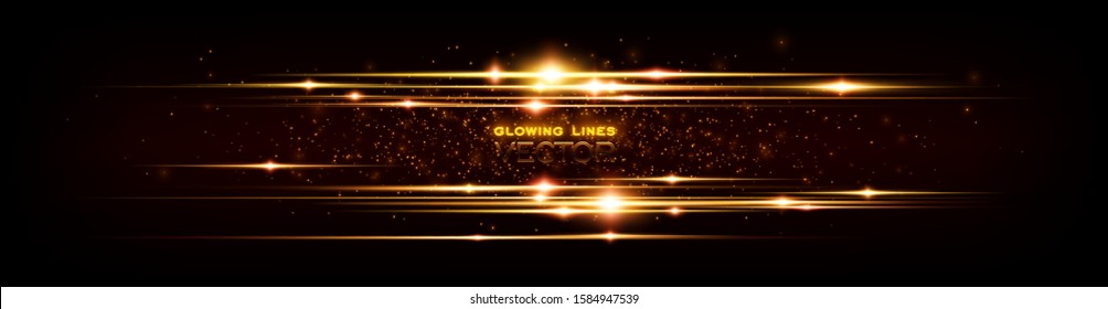 Power energy. Futuristic Flash. Magic sparks. Neon lines. Glow effect. Beautiful light. Glint cosmic rays. Mystical shine streaks. Empty place. Abstract background. Vector.