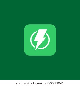 Power energy icon concept vector design illustration on green background EPS 10 File color editable