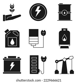 icono de energía y energía, diseño de vectores de iconos planos para sitios web y aplicaciones.