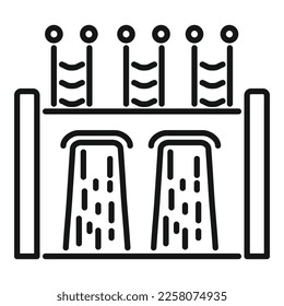 Power energy icon outline vector. Hydro plant. Station turbine
