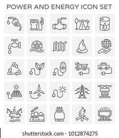Power and energy icon set.
