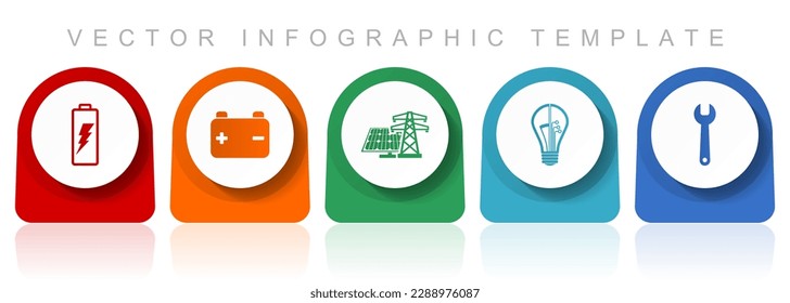 Power and energy icon set, flat design miscellaneous colorful icons such as battery, solar power, light bulb and tool for webdesign and mobile applications, infographic vector template in eps 10
