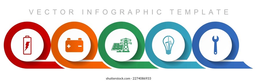 Power and energy icon set, miscellaneous icons such as battery, solar power, light bulb and tool for webdesign and mobile applications, flat design infographic vector template in eps 10