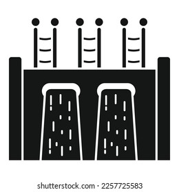 Power energy icon simple vector. Hydro plant. Station turbine