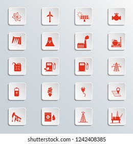 Power and Energy icons set. 
