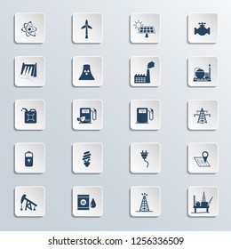 Power and Energy icons set. 