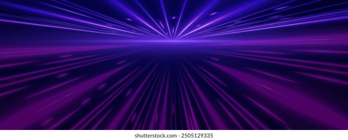 Power energy. LED glare tape. Futuristic dynamic motion technology. Racing cars dynamic flash effects city road with long exposure night lights.