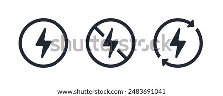 Power, energy, lightning icon sign vector illustration