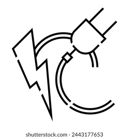 Icono de línea de energía eléctrica. Ilustración vectorial aislada sobre fondo blanco.