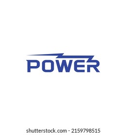 power energy logo design. Vector illustration of power typography and thunder. Modern logo design vector icon template
