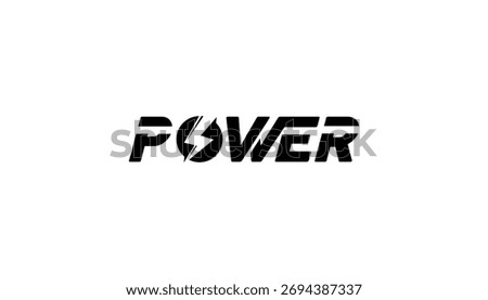 power energy logo design. Vector illustration of power typography and thunder. Modern logo design vector icon template