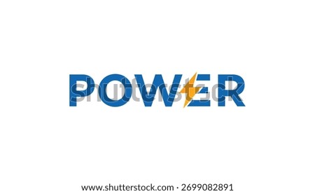 power energy logo design. Vector illustration of power typography and thunder. Modern logo design vector icon template