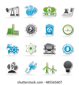 Power Energy Production Icons Vector Icon Stock Vector (Royalty Free ...