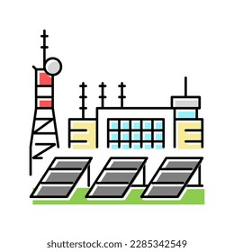 power energy station color icon vector. power energy station sign. isolated symbol illustration