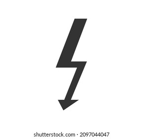 Power energy vector emblem. Electricity flash symbol. Charge or danger icon.