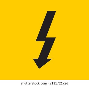 Power energy vector emblem. Electricity flash symbol. Charge or danger icon.