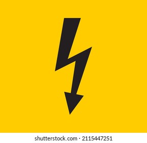 Power energy vector emblem. Electricity flash symbol. Charge or danger icon.