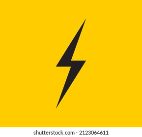 Power energy vector emblem. Electricity flash symbol. Charge or danger icon.