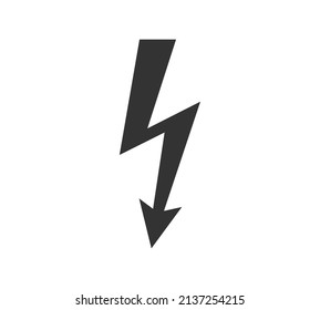 Emblema vectorial de energía eléctrica. Símbolo de destello eléctrico. Icono de carga o peligro.